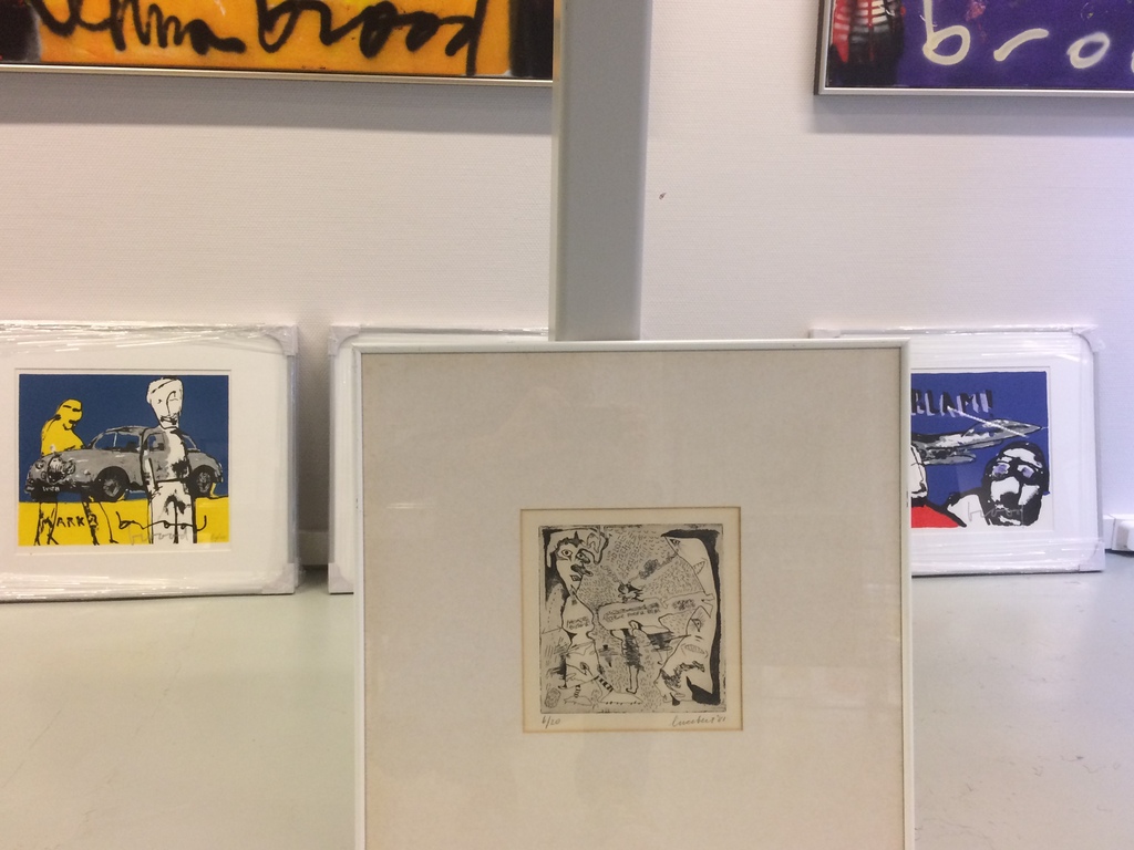 Lucebert, mooie kleine zwart/wit ets uit 1981: 6/20 kopen? Bied vanaf 225!