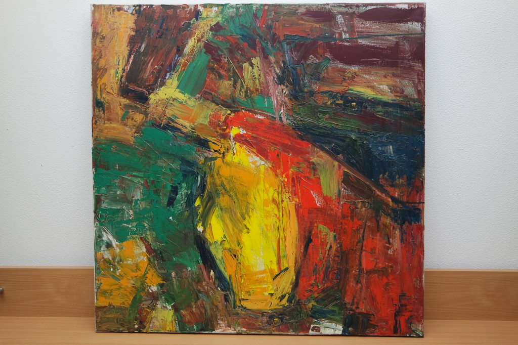 Piet MIDDELHOEK (Brielle 1930 - 2004) - olieverf op doek - abstractie compositie verkocht voor € 170!