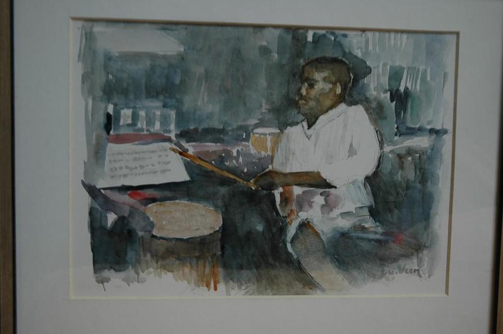 J van Veen Drummer van trio Oscar Petersen, 1970 Aquarel papier 24 x30 kopen? Bied vanaf 1!