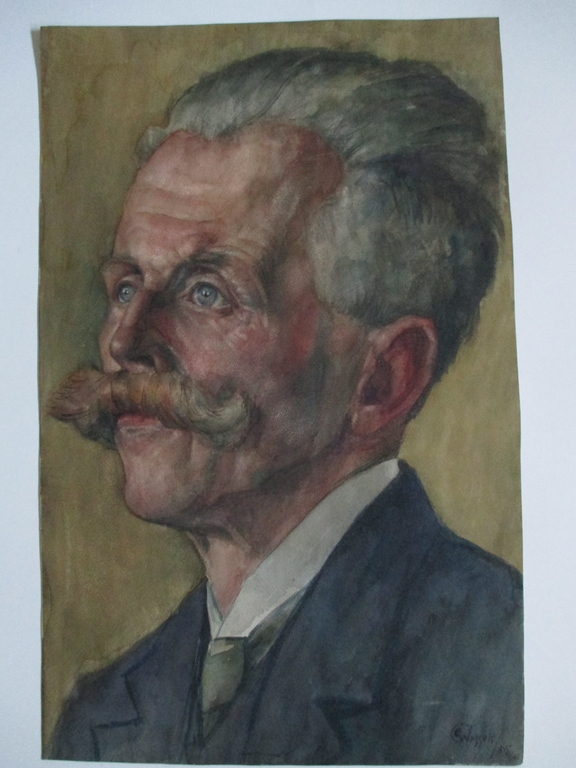 Ellie Wessels, aquarel, portret 1941 verkocht voor € 35!