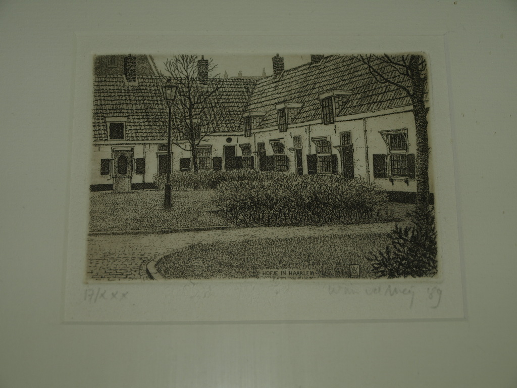 Wim van der Meij : Ets – Hofje in Haarlem – Gesigneerd & ingelijst – 1989  kopen? Bied vanaf 1!