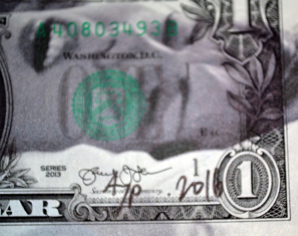 Hayden Kays, inkjet op dollar biljet, "Money Shot" kopen? Bied vanaf 200!