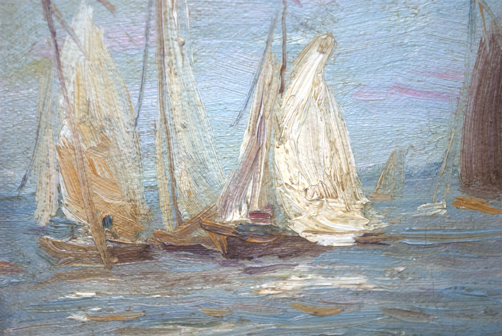 Zeilboten op een meer - olieverf op doek, rond 1920 - gesigneerd kopen? Bied vanaf 50!