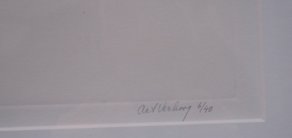 Aat Verhoog: Ets, Een leuke kleine hond - Ingelijst kopen? Bied vanaf 50!