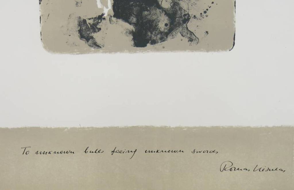Romas Viesulas: Litho, To unknown bulls facing unknown swords kopen? Bied vanaf 1!
