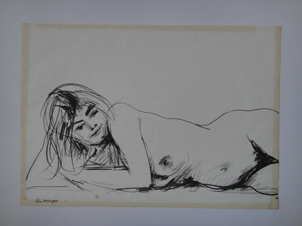 Bob ten Hoope (1920-2014), tekening , liggend vrouwelijk naakt kopen? Bied vanaf 35!