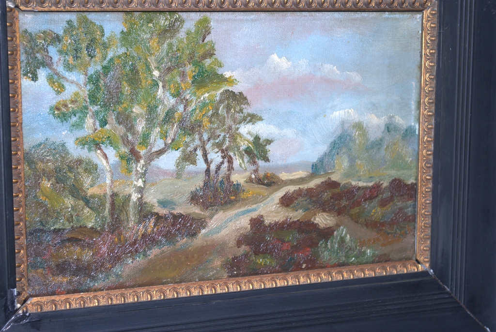 Bos- en heidelandschap - olieverf op doek - gesigneerd kopen? Bied vanaf 35!