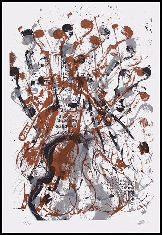 Arman: Zeefdruk, Trio a cordes II (groot) verkocht voor € 180!