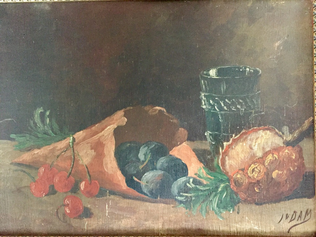 Stilleven met Fruit - olieverf op paneel kopen? Bied vanaf 35!