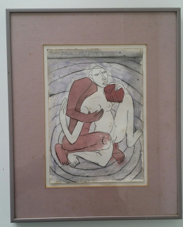 Paul Husner. Aquarel. Naakt liefdespaar.  kopen? Bied vanaf 89!