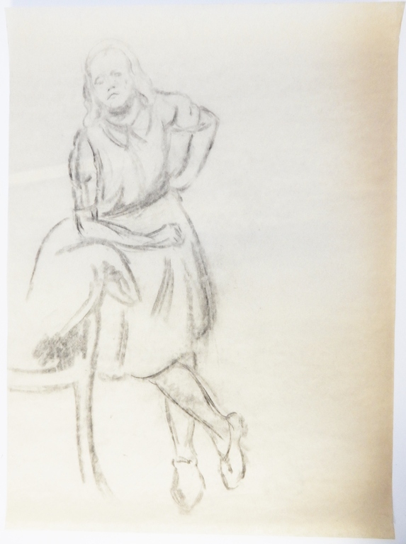 Dirk Smorenberg (1883-1960) - Vrouw staand bij stoel - ca. 1930 kopen? Bied vanaf 20!