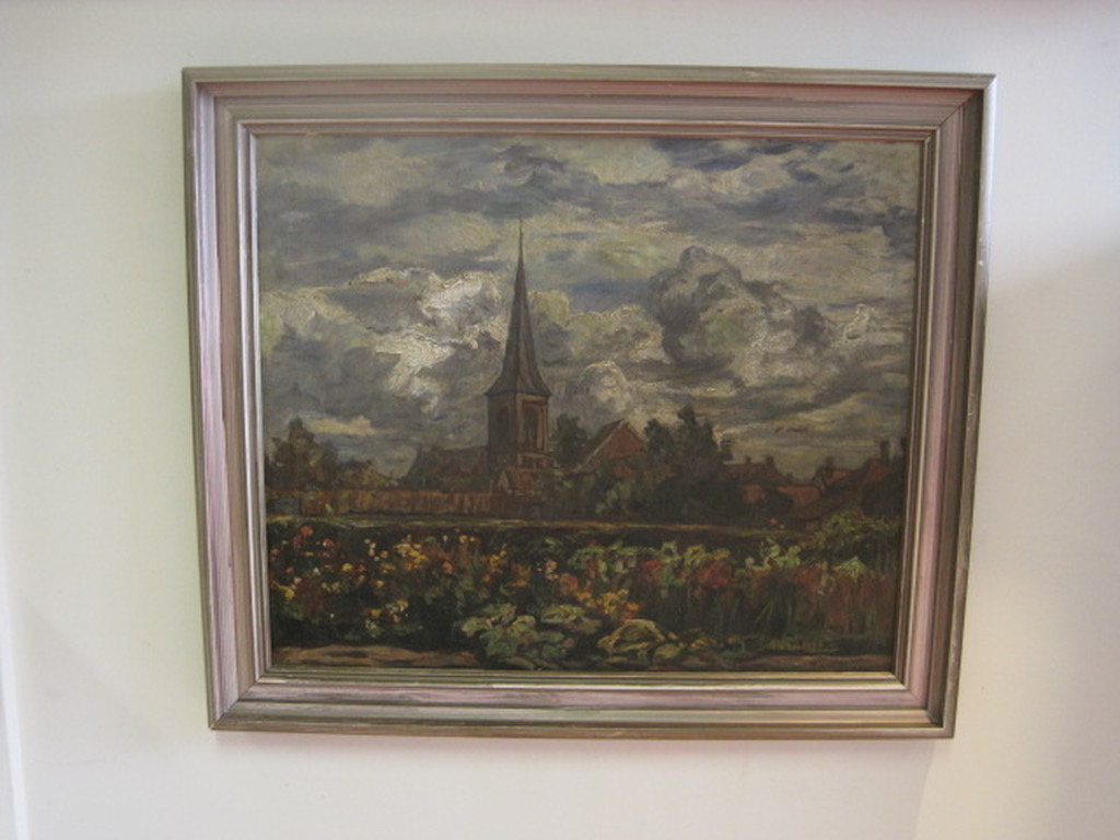 Hendrik v Bloem 1874-1960 gezicht op het dorp Overveen bij Haarlem ca. 1910 kopen? Bied vanaf 40!