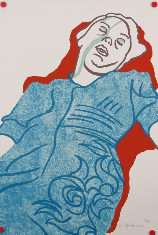 Ad Gerritsen: Zeefdruk, Slapende vrouw verkocht voor € 35!