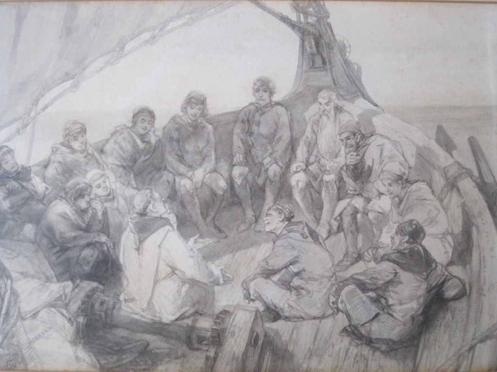 Ch.Rochussen 1814-1894 tekening bijbels tafereel ca. 1860 kopen? Bied vanaf 25!