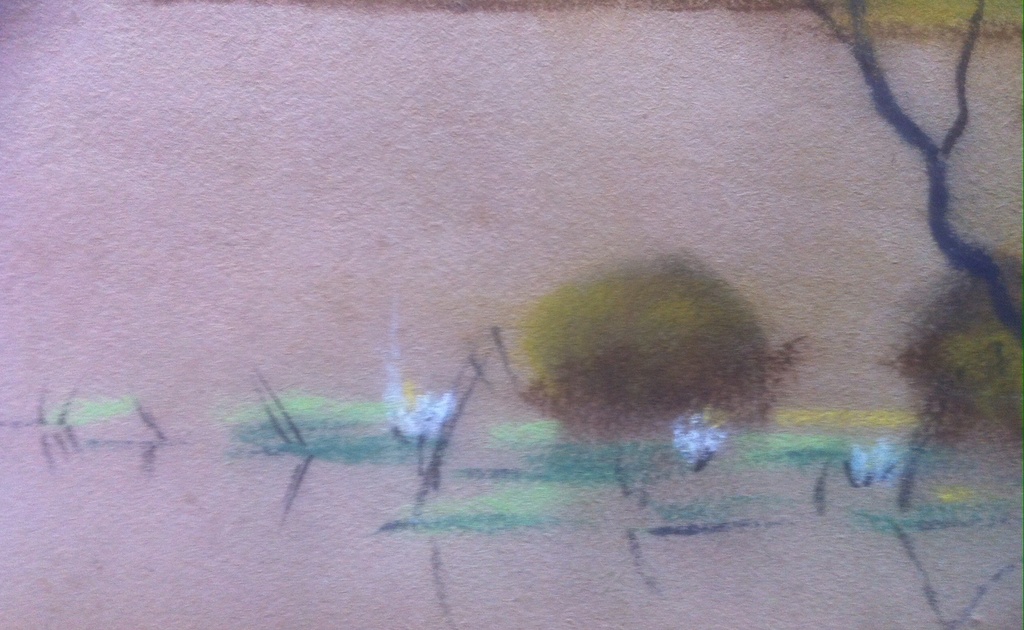 Johan Bakker, Pastelkrijt, landschap, Groninger Ploeg kopen? Bied vanaf 25!