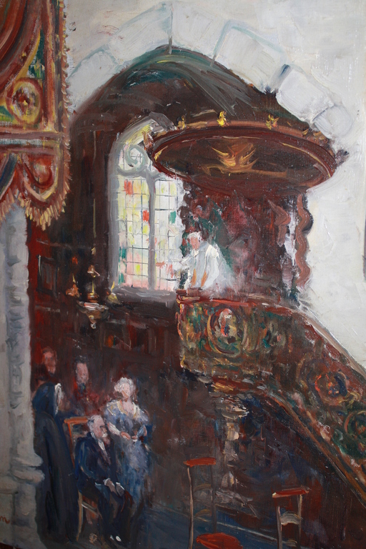 Anton Rudolf Mauve jr - kerkgangers - olieverf verkocht voor € 75!