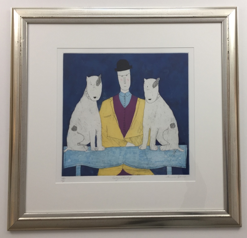 Annora Spence - Annora Spence, kleurenets, 'Lady and two dogs' kopen? Bied vanaf 125!