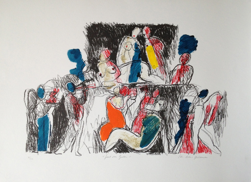 Jan Peter van Opheusden - Jan Peter van Opheusden. Zeefdruk. Feest der