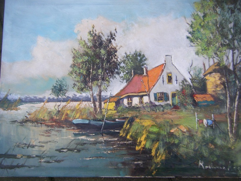 Rademakers  olieverf op linnen landschap verkocht voor € 41!