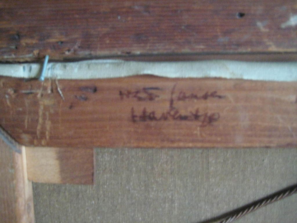 W.G.F Jansen,  op doek geschilderde afbeelding van bootje bij brug.  kopen? Bied vanaf 1750!