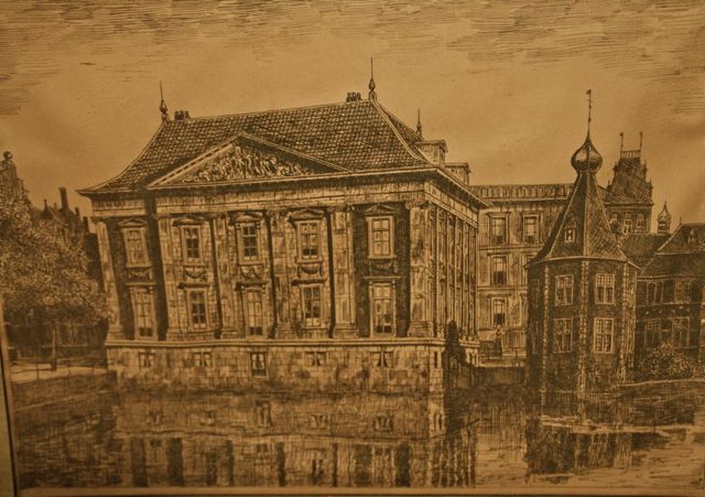gesigneerd BOON of BOM : ets van binnenhof kopen? Bied vanaf 20!