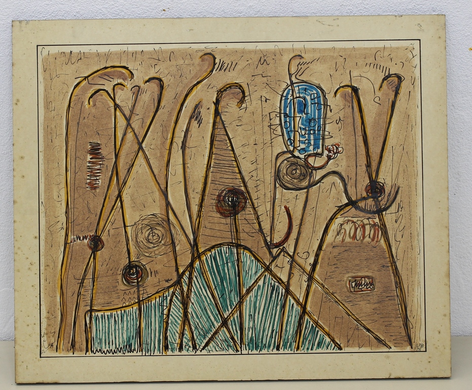 L.P. Boone: Gouache op papier geplakt kopen? Bied vanaf 1!