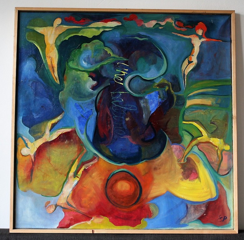Evelyne Pommier (1952-1978), Een Walvis, olieverf op doek, 1976 kopen? Bied vanaf 100!