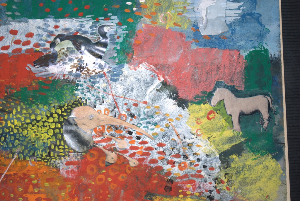 Gouache/collage uit 1963, ingelijst kopen? Bied vanaf 60!