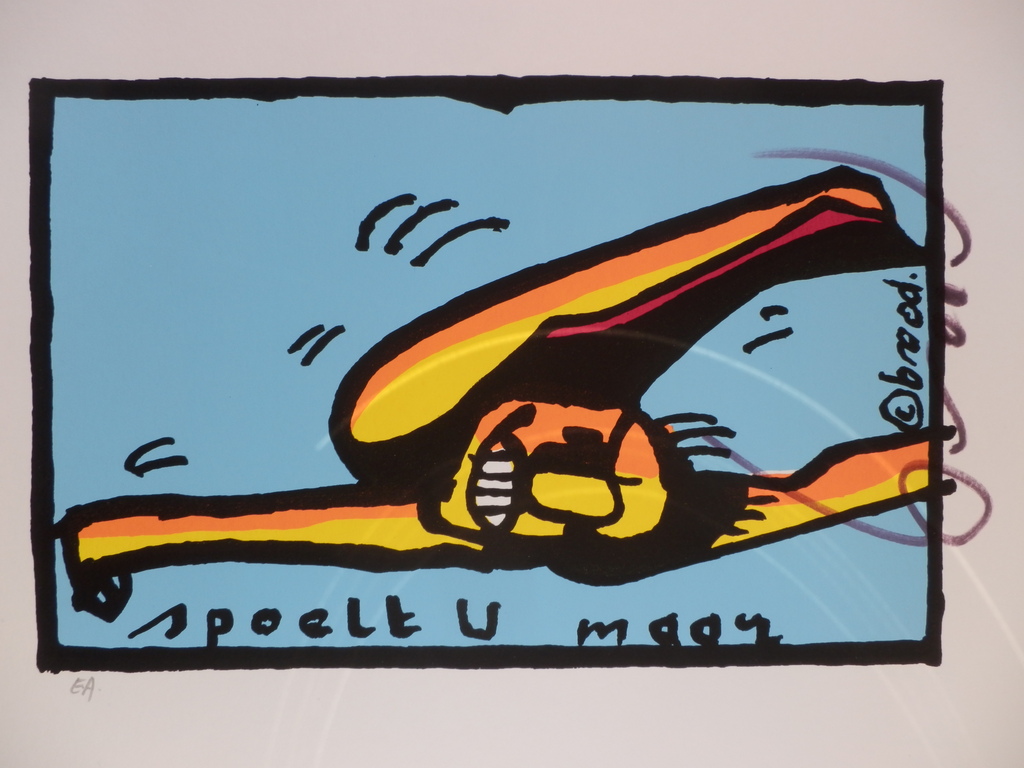 HERMAN BROOD, Gelimiteerde en HANDGESIGNEERDE Zeefdruk  SPOELT U MAAR kopen? Bied vanaf 85!