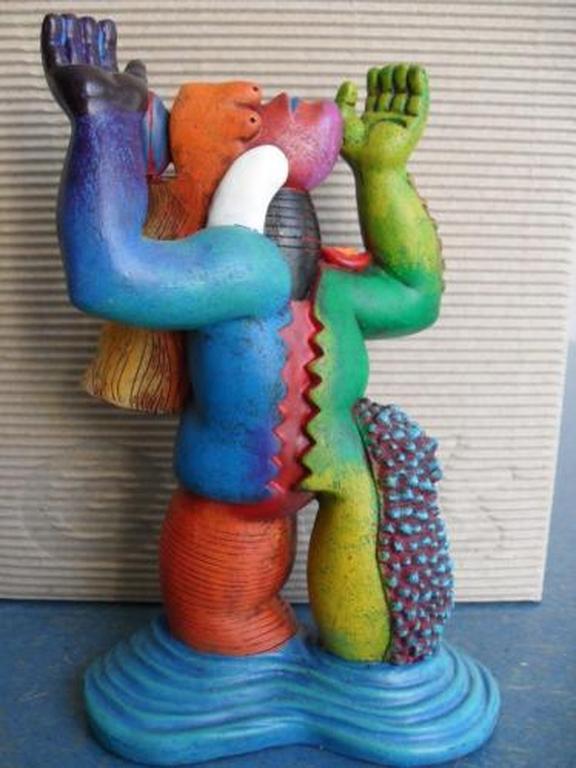 Clemens Briels, kleurrijk en bijzonder beeld ''El Pensiamento Rumpido'' kopen? Bied vanaf 125!