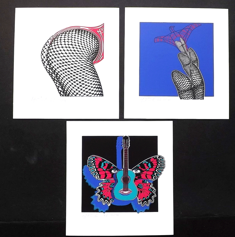 Onbekende kunstenaar 3x litho -  figuratief abstract kopen? Bied vanaf 1!