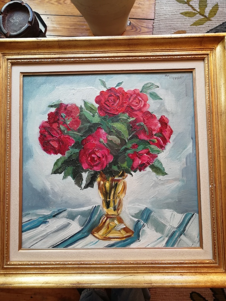 Verhaert Jan 1908 - 1999 olieverf op paneel - bloemen stilleven kopen? Bied vanaf 10!