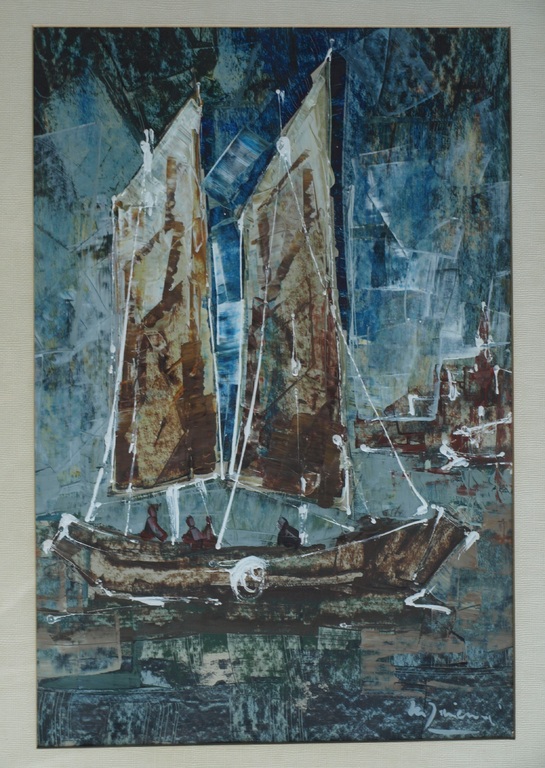 Onbekend – Gouache, Zeilschip – gesigneerd & ingelijst - ca 1940 kopen? Bied vanaf 1!