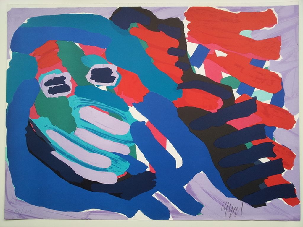 Karel Appel: 'Another Blue Head Again' Handgesigneerde kleurenlithografie 1978 kaufen? Bieten Sie von 500!