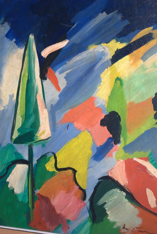 Olieverf op hout - gesigneerd - jaren 50/60 verkocht voor € 40!