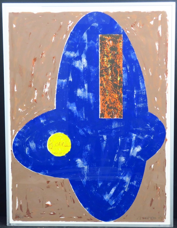 Jelis van Dolderen: Zeefdruk, Zonder titel -Ingelijst verkocht voor € 40!