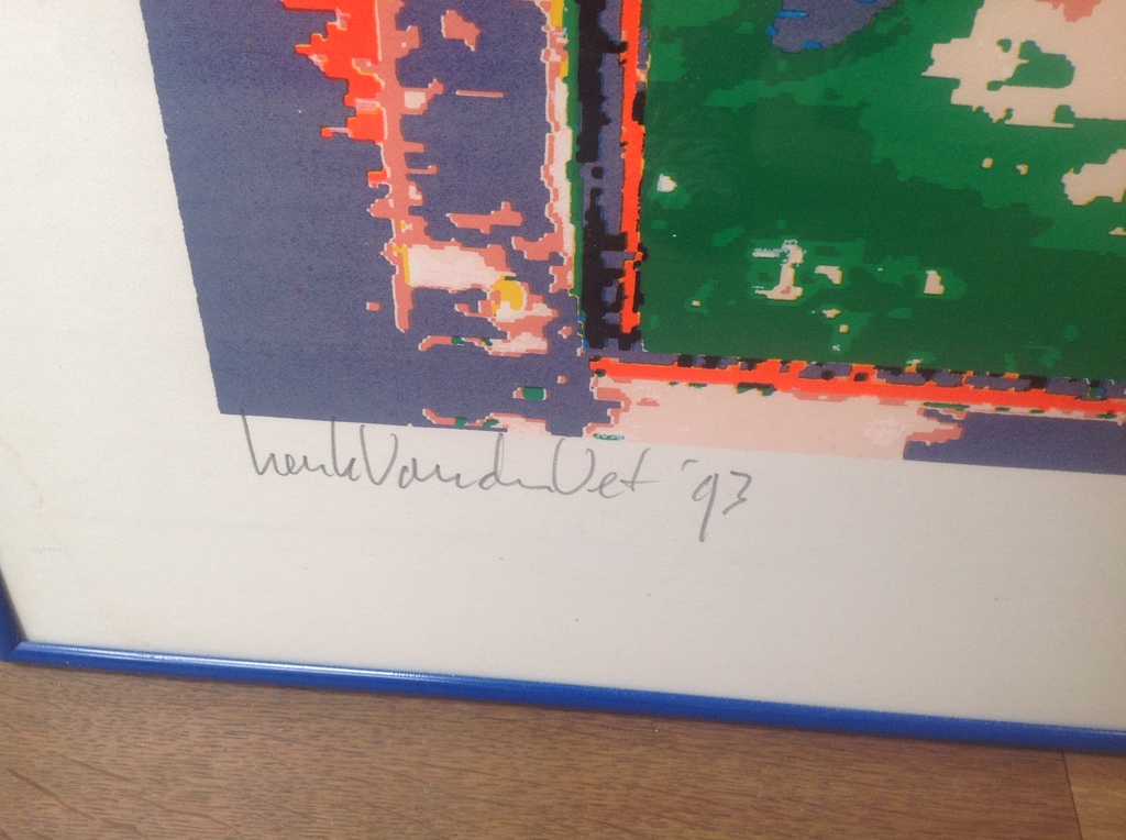 Henk van der Vet, zeefdruk, Dame achter kansel kopen? Bied vanaf 175!