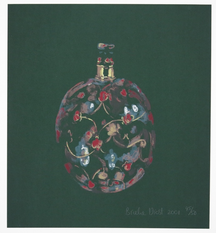 Brieke Drost: Zeefdruk, Flesje (bloemenpatroon) kopen? Bied vanaf 1!