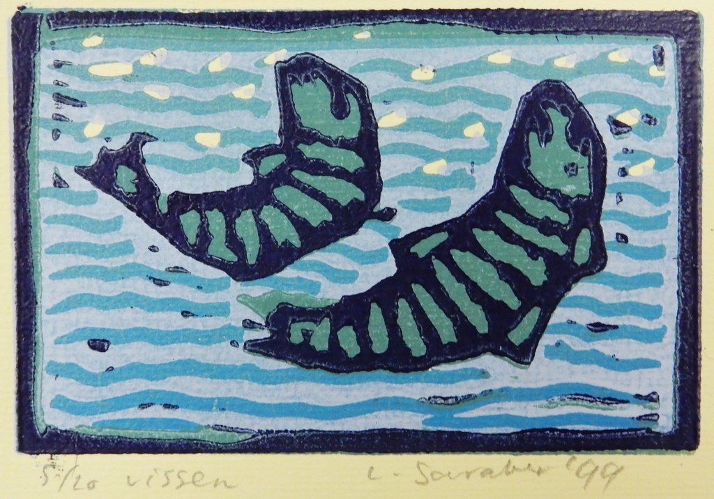 Lenneke Saraber - 4 linoleumsnedes jaren 90 kopen? Bied vanaf 50!