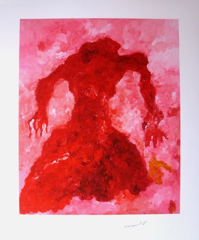 Armando, Gesigneerde giclée, Rotes Gewand verkocht voor € 125!