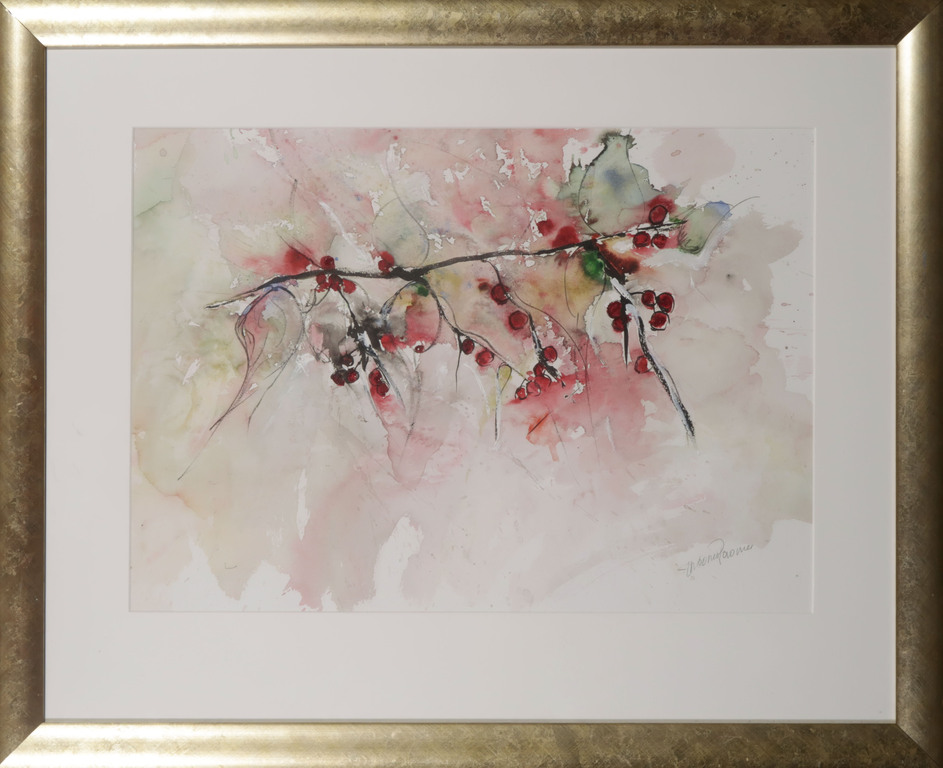 Antonio Poioumen: Aquarel en Acryl, Geluk - Ingelijst verkocht voor € 80!