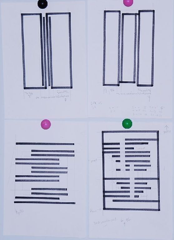 Siep van den Berg: 4 tekeningen. Geometrische composities. verkocht voor € 80!