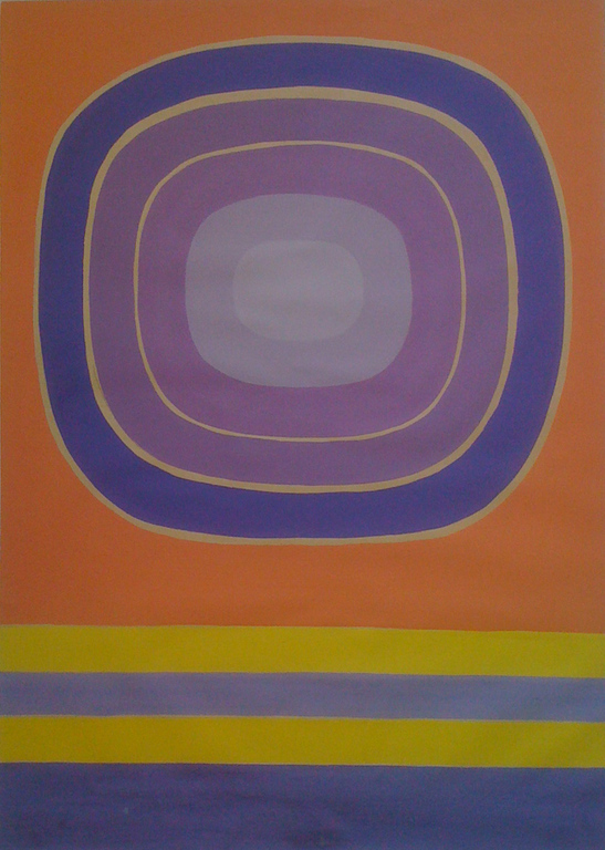 WILLEM ADAMS (1937), grote abstracte GOUACHE - COMPOSITIE NR. 3 en professioneel ingelijst in aluminium. kopen? Bied vanaf 1500!