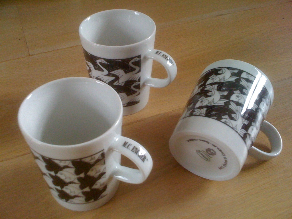 3x DESIGN M.C. Escher porcelein + Boek kopen? Bied vanaf 50!