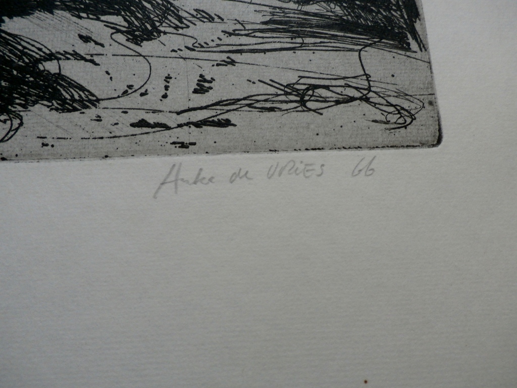 Auke de Vries - ets: Stenen - 1966 kopen? Bied vanaf 50!