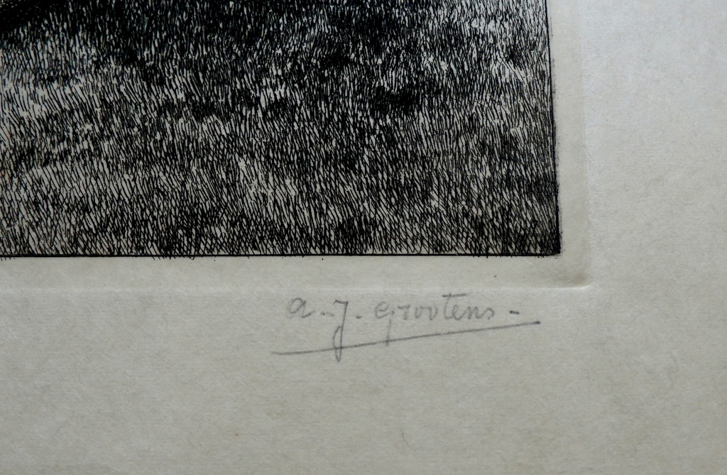 Adrianus Johannes Grootens - Ets:  bomen kopen? Bied vanaf 45!
