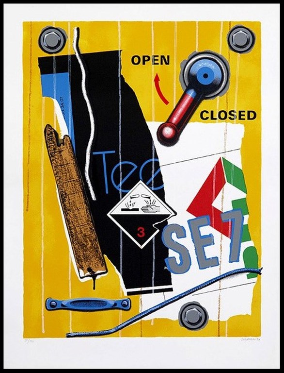 Peter Klasen: Zeefdruk, SE 7 fond jaune (groot) verkocht voor € 100!