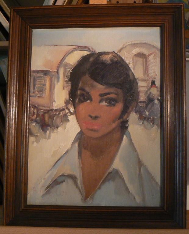 Willem Jilts Pol (1905-1988)  --  Zigeunerportret  --  olieverf op doek verkocht voor € 60!