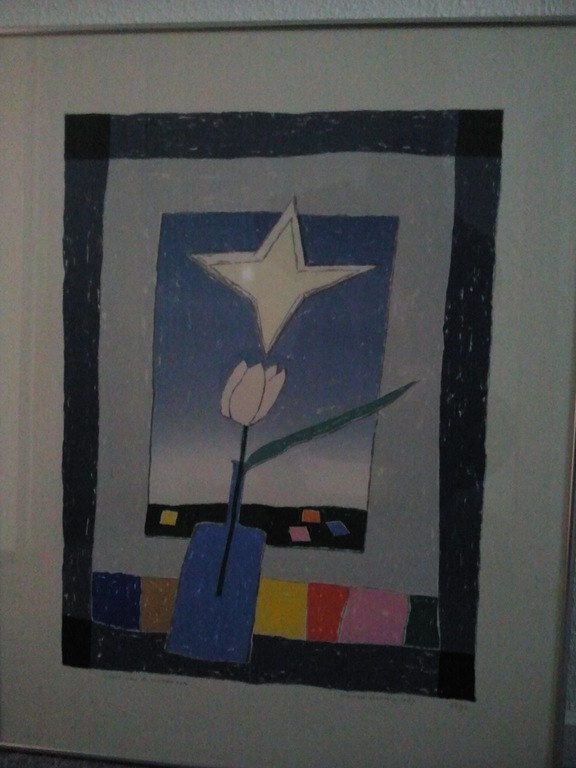 Harrie Gerritz, zeefdruk, Groet van de morgenzon verkocht voor € 145!