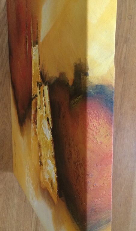 Abstract werk, acryl, zand-oker-rood  kopen? Bied vanaf 1!